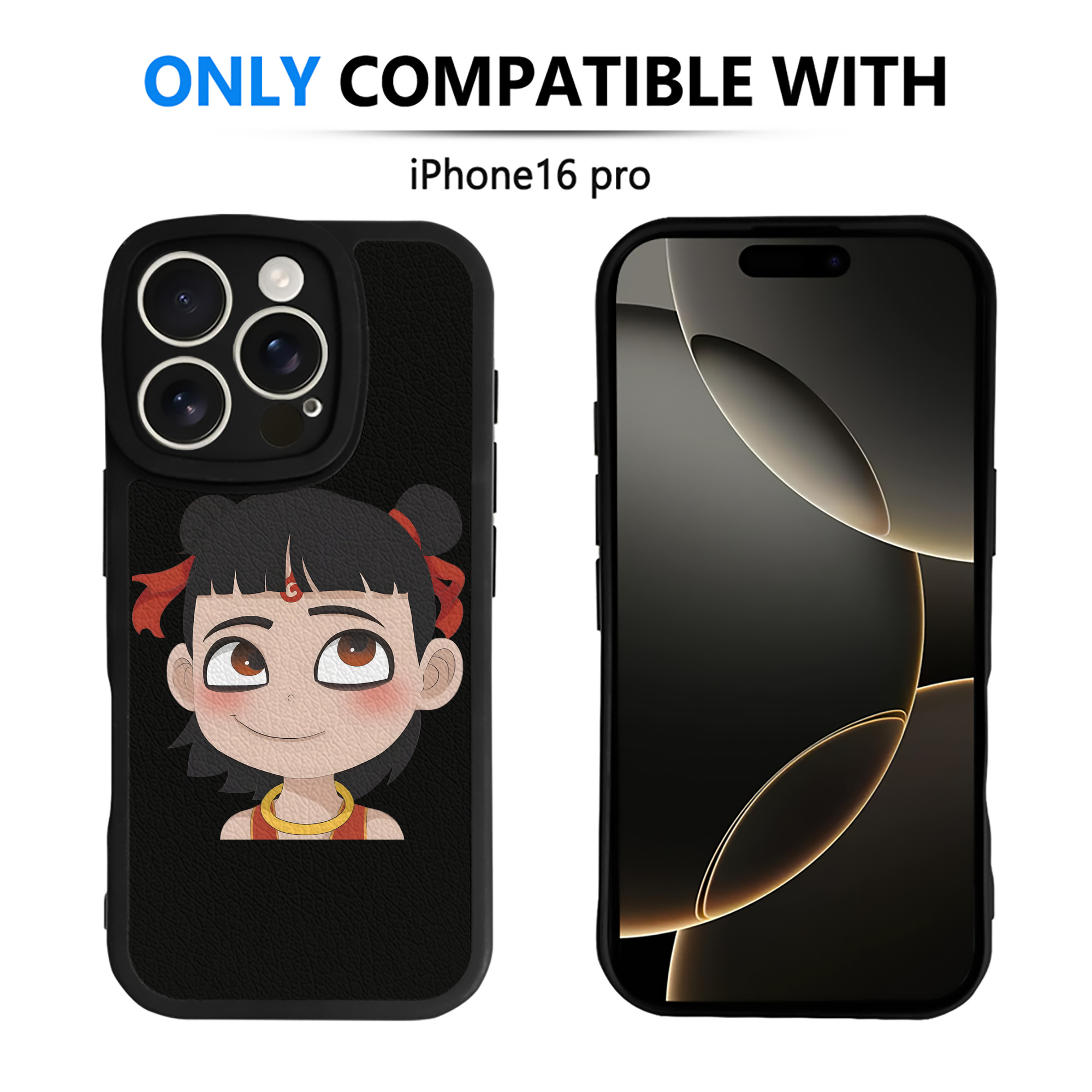 （画像用） Ne Zha 2 ナタ 魔童の大暴れ 【iPhone 16シリーズ対応】シリコンスマホケース（レザー調） 材質：シリコン